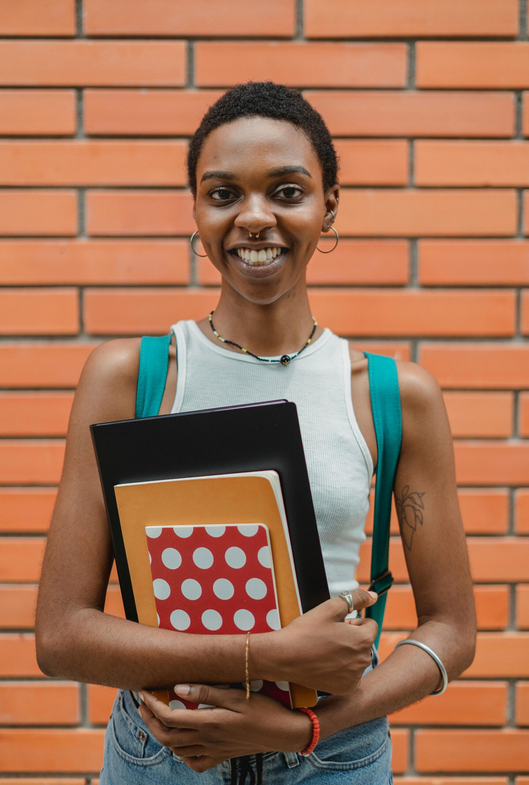 Girl with schoolbooks