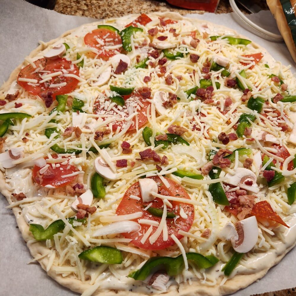 Flavorful Pizza Dough Made Fast with toppings